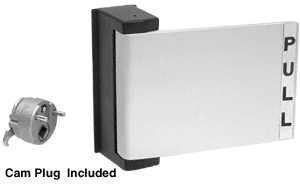C.R. Laurence CRL Satin Aluminum Finish Universal Push-Pull Paddle Handle - Pull to Right | DL2163A