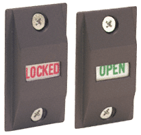 C.R. Laurence CRL Dark Bronze Finish Lock Indicator Set Slide Down = &quot;LOCKED&quot; | DL2177DU