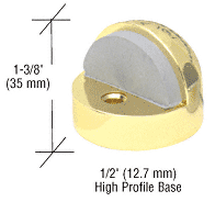 C.R. Laurence CRL Polished Brass Finish Zinc Diecast Floor Mounted High Profile 1/2&quot; Base Dome Stops | DL2502PB
