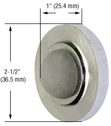 C.R. Laurence CRL Satin Chrome Finish Wall Mounted Convex Type Door Stop | DL2511A