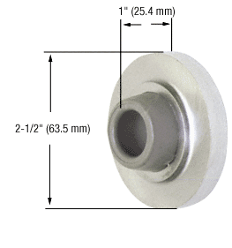 C.R. Laurence CRL Satin Chrome Finish Wall Mounted Concave Type Door Stop | DL2512A