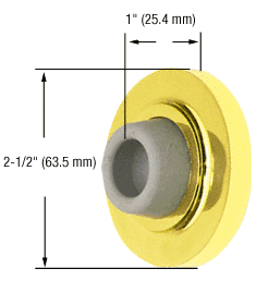 C.R. Laurence CRL Polished Brass Finish Wall Mounted Concave Type Door Stop | DL2512PB