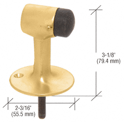 C.R. Laurence CRL Polished Brass Finish Floor Mounted Heavy Duty Door Stop | DL2522PB
