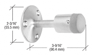 C.R. Laurence CRL Satin Chrome Wall Mounted Heavy-Duty Door Stop | DL2532A