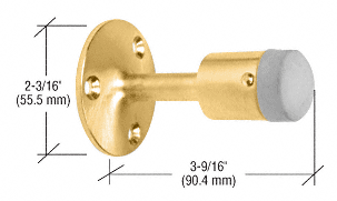 C.R. Laurence CRL Polished Brass Wall Mounted Heavy-Duty Door Stop | DL2532PB
