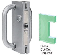 C.R. Laurence CRL 4&quot;x10&quot; LH / RHR Brushed Stainless Finish Center Lock with Deadlatch | DL410LBS