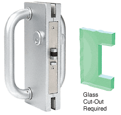 C.R. Laurence CRL 4&quot;x10&quot; LH / RHR Satin Chrome Finish Center Lock with Deadlatch | DL410LSC