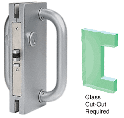 C.R. Laurence CRL 4&quot;x10&quot; RH / LHR Brushed Stainless Finish Center Lock with Deadlatch | DL410RBS