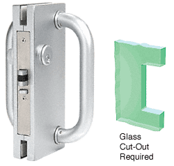 C.R. Laurence CRL 4&quot;x10&quot; RH / LHR Satin Chrome Finish Center Lock with Deadlatch | DL410RSC
