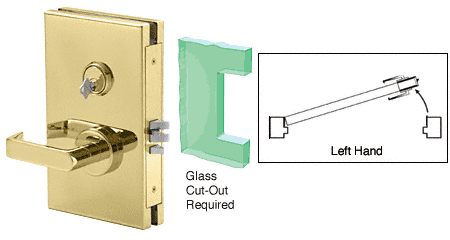 C.R. Laurence CRL 6&quot;x10&quot; LH Polished Brass Finish Center Lock with Deadlatch in Class Room Function | DL610LMPB
