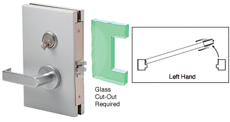 C.R. Laurence CRL 6&quot;x10&quot; LH Satin Chrome Finish Center Lock with Deadlatch in Class Room Function | DL610LMSC