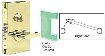 C.R. Laurence CRL 6&quot; x 10&quot; Polished Brass Right Hand Center Lock with Housing | DL610RCPB