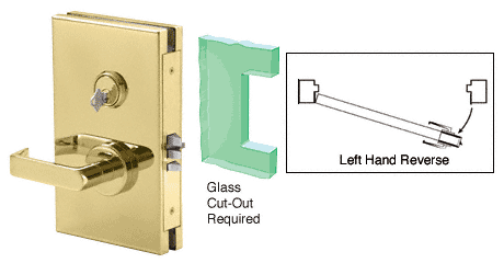 C.R. Laurence CRL 6&quot;x10&quot; LHR Polished Brass Finish Center Lock with Deadlatch in Class Room Function | DL611LMPB