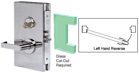 C.R. Laurence CRL 6&quot; x 10&quot; LHR Brushed Stainless  Center Locks  and Glass Keepers | DL611LSBS