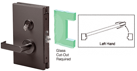 C.R. Laurence CRL 6&quot;x10&quot; LHR Duranodic Bronze Finish Center Lock with Deadlatch in Storeroom Function | DL611LSDU