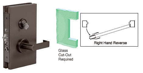 C.R. Laurence CRL 6&quot;x10&quot; RHR Duranodic Bronze Finish Center Lock with Deadlatch in Entrance Lock Function | DL611REDU