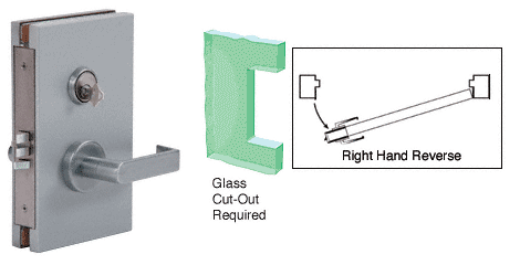 C.R. Laurence CRL 6&quot;x10&quot; RHR Brushed Stainless Finish Center Lock with Deadlatch in Class Room Function | DL611RMBS
