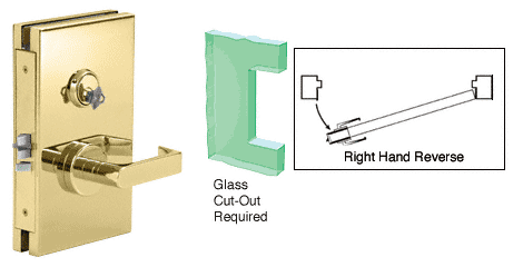 C.R. Laurence CRL 6&quot;x10&quot; RHR Polished Brass Finish Center Lock with Deadlatch in Class Room Function | DL611RMPB