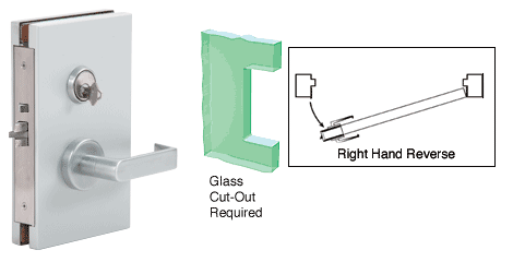 C.R. Laurence CRL 6&quot;x10&quot; RHR Satin Chrome Finish Center Lock with Deadlatch in Storeroom Function | DL611RSSC