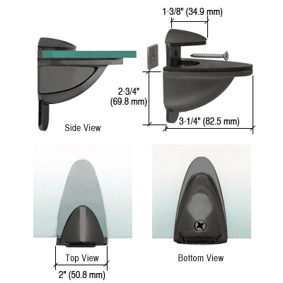 C.R. Laurence CRL Black Heavy-Duty Adjustable Shelf Bracket - Pack of 2 Brackets | DL661BL2
