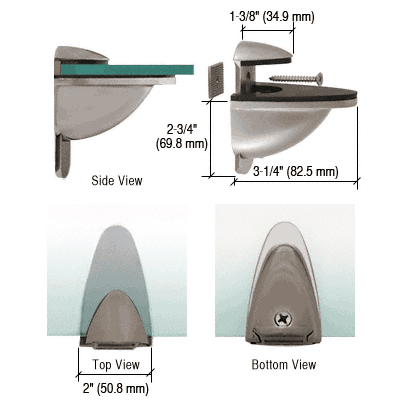 C.R. Laurence CRL Brushed Nickel Heavy-Duty Adjustable Shelf Bracket - Pack of 2 Brackets | DL661BN2