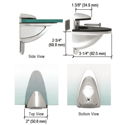 C.R. Laurence CRL Chrome Heavy-Duty Adjustable Shelf Bracket - Pack of 2 Brackets  | DL661CH2