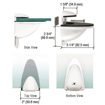C.R. Laurence CRL White Heavy-Duty Adjustable Shelf Bracket | DL661W
