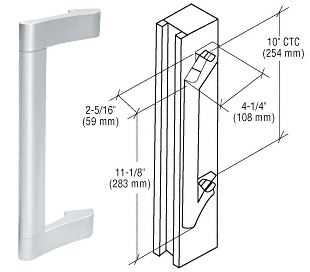 C.R. Laurence CRL Satin Anodized Finish Extruded Aluminum Pull Handle | DL915A