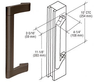 C.R. Laurence CRL Duranodic Bronze Finish Extruded Aluminum Pull Handle | DL915DU