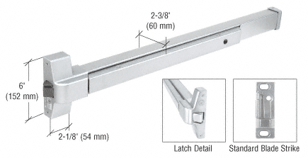 C.R. Laurence CRL Satin Aluminum Finish Touch Bar Rim Panic Exit Device | DL950A