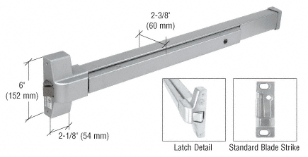 C.R. Laurence CRL Satin Stainless Steel Touch Bar Rim Panic Exit Device | DL950SS
