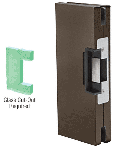 C.R. Laurence CRL 4&quot;x10&quot; LH/RHR Dark  Bronze Custom Center Lock Glass Keeper With Deadlatch Electric Strike | DLEL410DU