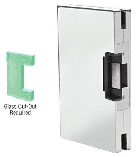 C.R. Laurence CRL 6&quot;x10&quot; LH/RHR Polished Stainless Finish Custom Center Lock Glass Keeper With Deadlatch Electric Strike | DLEL610PS