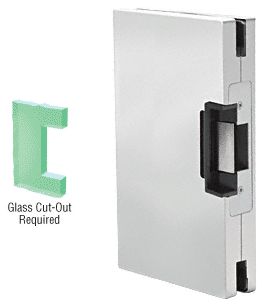 C.R. Laurence CRL 6&quot;x10&quot; LH/RHR Satin Chrome Finish Custom Center Lock Glass Keeper With Deadlatch Electric Strike | DLEL610SC