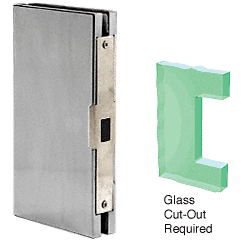 C.R. Laurence CRL 4&quot;x10&quot; Brushed Stainless Finish Center Lock Glass Keeper | DLK410BS