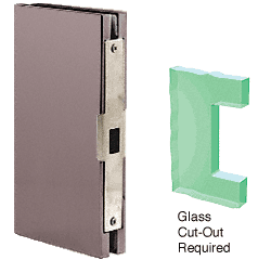 C.R. Laurence CRL 4&quot;x10&quot; Duranodic Bronze Finish Center Lock Glass Keeper | DLK410DU