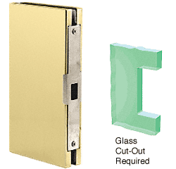 C.R. Laurence CRL 4&quot;x10&quot; Polished Brass Finish Center Lock Glass Keeper | DLK410PB