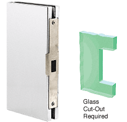 C.R. Laurence CRL 4&quot;x10&quot; Satin Chrome Finish Center Lock Glass Keeper | DLK410SC