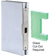 C.R. Laurence CRL 6&quot; x 10&quot; Brushed Stainless Finish Center Lock Glass Keeper | DLK610BS
