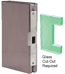 C.R. Laurence CRL 6&quot; x 10&quot; Duranodic Bronze Finish Center Lock Glass Keeper | DLK610DU