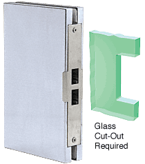 C.R. Laurence CRL 6&quot; x 10&quot; Satin Clear Anodized Finish Center &quot;Entrance&quot; Lock Glass Keeper | DLK610ESC