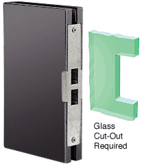 C.R. Laurence CRL 6&quot; x 10&quot; Duranodic Bronze Finish Center &quot;Entrance&quot; Lock Glass Keeper | DLK610EDU