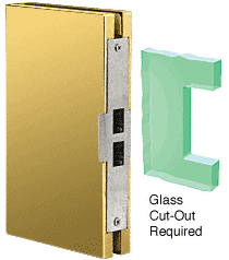 C.R. Laurence CRL 6&quot; x 10&quot; Polished Brass Finish Center &quot;Entrance&quot; Lock Glass Keeper | DLK610EPB
