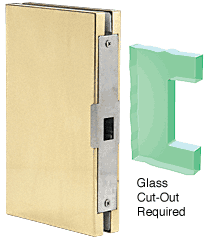 C.R. Laurence CRL 6&quot; x 10&quot; Polished Brass Finish Center Lock Glass Keeper | DLK610PB