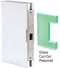 C.R. Laurence CRL 6&quot; x 10&quot; Satin Chrome Finish Center Lock Glass Keeper | DLK610SC