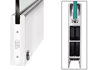 C.R. Laurence CRL Polished Stainless 10&quot; Square Single Door Rail with Lock for 1/2&quot; Glass - Custom Length | DR10SPS12CL