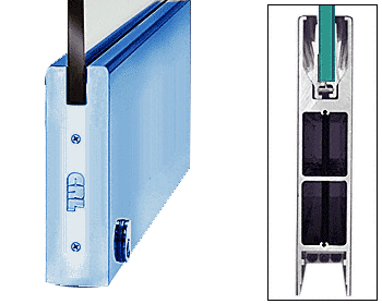 C.R. Laurence CRL Custom Color 10&quot; Square Style Door Rail without Lock for 1/2&quot; Glass - Custom Length | DR10SPT12C