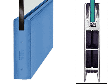 C.R. Laurence CRL Custom Painted 10&quot; Square Door Rail Without Lock for 3/4&quot; Glass - Custom Length | DR10SPT34C