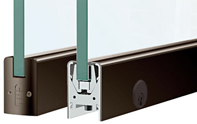 C.R. Laurence CRL Oil Rubbed Bronze Low Profile Custom Length Door Rail With Lock for 1/2&quot; Glass | DR2S0RB12CL
