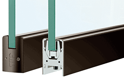 C.R. Laurence CRL Oil Rubbed Bronze Low Profile Door Rail Without Lock - Custom Length | DR2S0RB12C